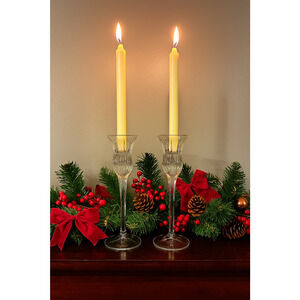 Mikasa Icicles Crystal Candle Holders 7.75" Pair Made In Germany Elegant Holiday